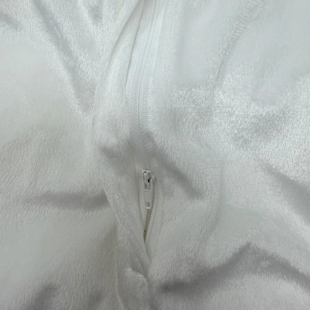Throw Pillow Cover Set‎ 3pc NordECO HOME White Faux Fur Burnt Orange Velour 17.5